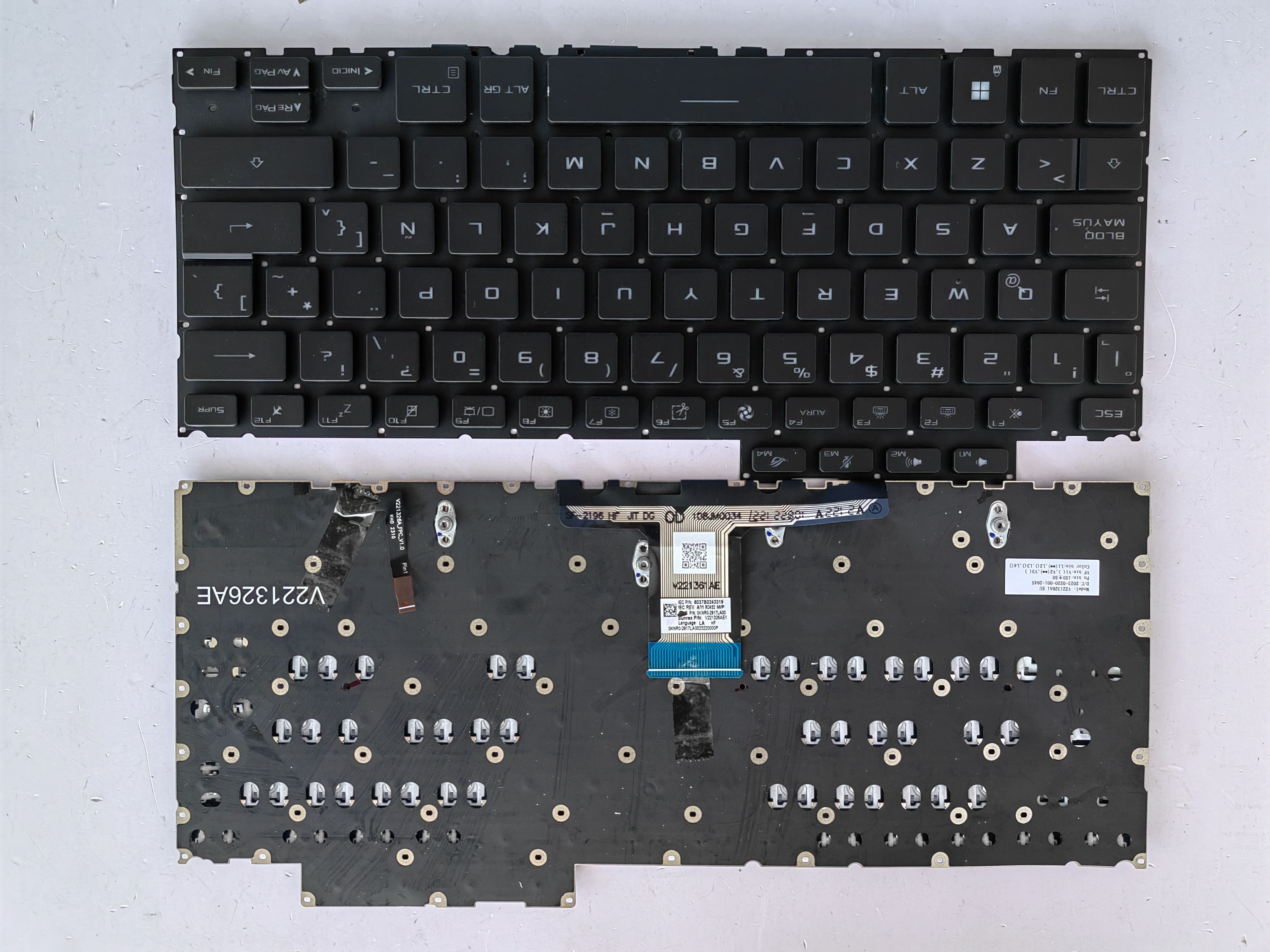 Picture of New Replacement Laptop Keyboard For ASUS GV302 2023 /V221326AS small carriage return reverse cable BLACK Backlit LA Layout